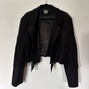 ARULA Black Fringe Jacket